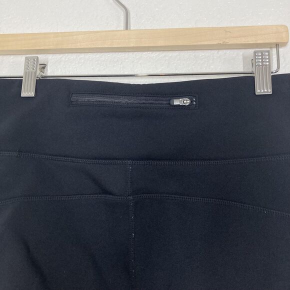 Athleta Pants Womens Medium Petite Black Fleece Lined Leggings Zip Pockets Warm - Picture 15 of 16